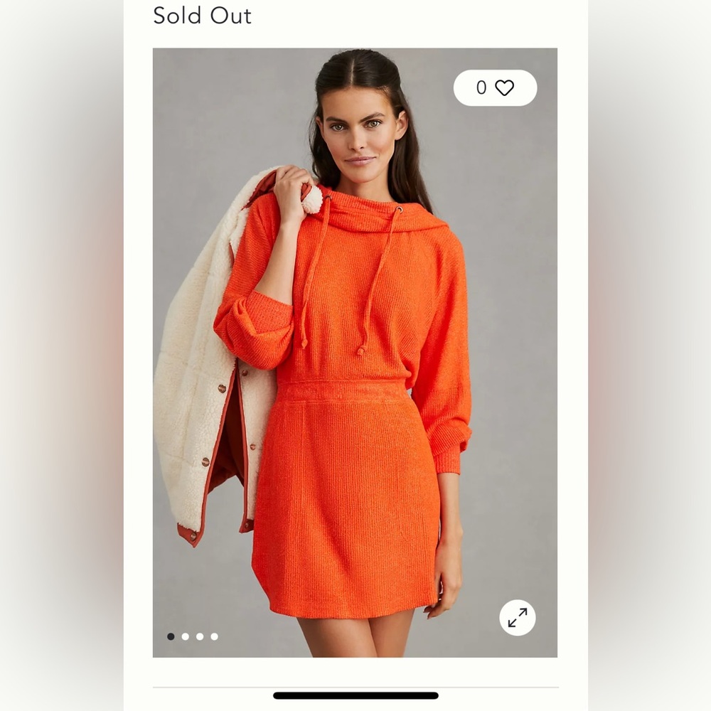 Anthropologie | Daily Practice Women’s Hooded Waffle Knit Pullover Dress Size L